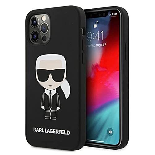 Karl Lagerfeld KLHCP12MSLFKBK Hülle für iPhone 12/12 Pro 6,1" hardcase schwarz Silicone Iconic