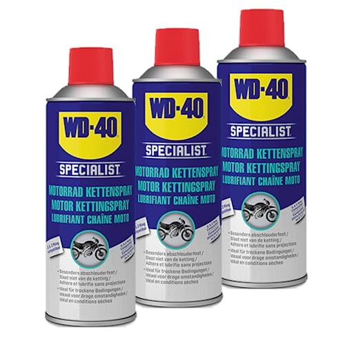WD-40 Specialist Motorrad Kettenspray 3x400ml, Ketten Öl, Ketten Pflege