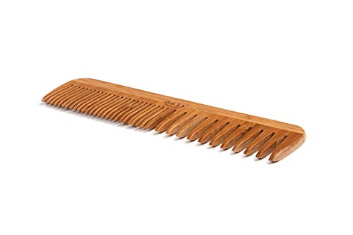 Comb - Large Wood Comb Wide Tooth/Fine Tooth Combination Bass Brushes 1 Comb by Bass Brushes