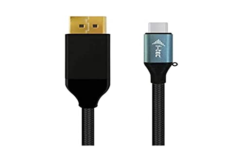 i-tec USB-C auf DisplayPort Kabel 4K / 60 Hz 200cm, Ist mit G-Sync/Freesync, HDR 400 - 1000 kompatibel