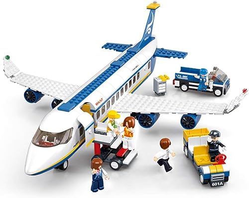 SERBVN Passagierflugzeug mit Arbeiter und LKW, Flugzeug Kompatibel mit Lego - 463 Teile