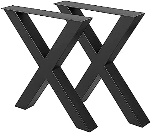 Fayelong Tischbeine aus Stahl, Tischgestell X-Form Metall Schwarz Tischkufen, 71,1 x 50,8 cm, Esstischbeine, 71,1 x 50,8 cm, 50,8 cm, robust, Tischbeine für Computertisch Couchtisch