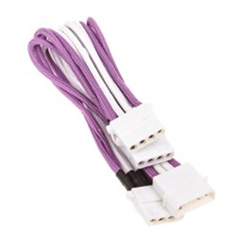 BITFENIX Compatible Molex zu 3X Molex Adapter 55 cm - Sleeved violett/weiß/weiß