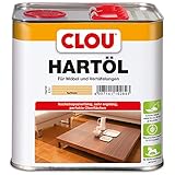 CLOU Hartöl: Zur Renovierung und Pflege von stark beanspruchtem Massivholz, z.B. Treppen, Möbel und Parkett, farblos, 2,50 L