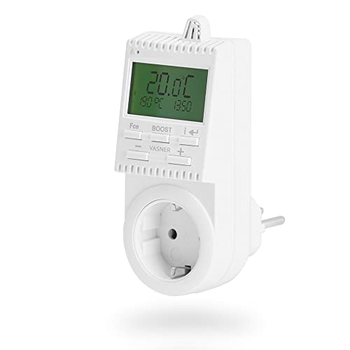 VASNER Universal-Thermostat VUTX3 – programmierbares Steckdosenthermostat zur Steuerung von Elektro Heizungen & Klimageräten, Infrarotheizung, Temperaturregelung 5°C bis 39°C, max. 3.600W, 230V/16A