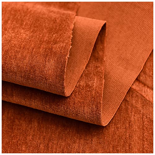 JIXITA Samt Stoffe Chenille Samtstoff Polsterstoff Meterware 150x100cm Dekostoff für Sofa, Stuhlsitzbezug, Heimwerkerarbeiten, Vorhänge, Kissen, Näharbeiten(Color:orange)