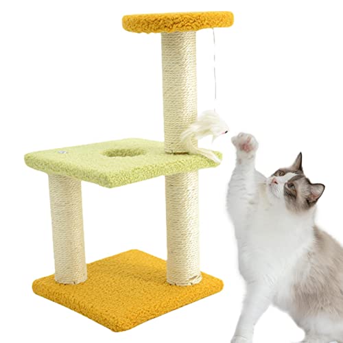 Kratzbaum | Großer Katzenturm,Katzentürme mit mehrschichtigem Design, quadratischer Plattenbasis, schützen das Sofa für kleine Katzen und Kätzchen Rianpesn