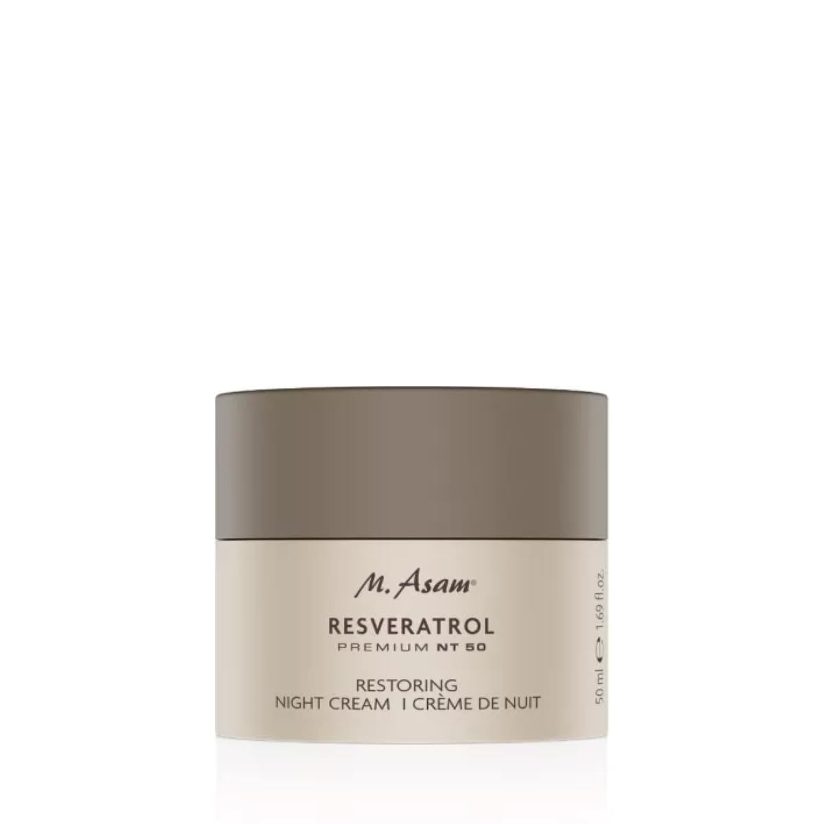 M. Asam Resveratrol Premium NT50 Restoring Night Cream (50ml) – reichhaltige Nachtcreme regeneriert, strafft & glättet mit Soforteffekt über Nacht, Gesichtscreme mit Hyaluronsäure & Sheabutter