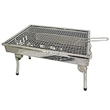 TMD-Line BBQ Holzkohlegrill 45 x 30cm Klappgrill Standgrill Tragbar Camping Garten Grill