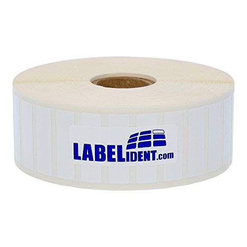 Labelident Thermotransfer Etiketten auf Rolle weiß - 32 x 19 mm - 4.000 Polyester PET Etiketten für Typenschilder, 1 Zoll, selbstklebend, glänzend