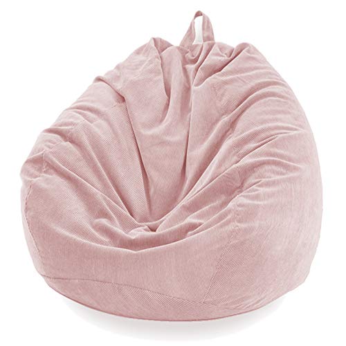 AMGJ Sitzsack Bezug ohne Füllung, Sitzsackhülle aus Cordstoff Sitzsack Abdeckung für Kinder und Erwachsene,Rosa,85x110cm