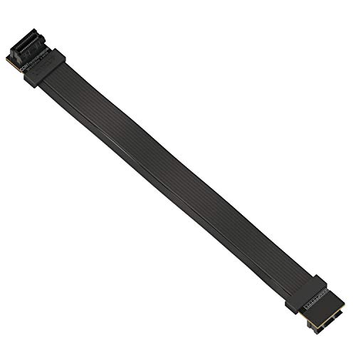 LINKUP Z-Shaped Flexible SLI Bridge GPU Cable Extreme High-Speed Twin-axial Technology Premium Shielding 100ohm Design for nVidia GPUs Graphic Cards - Reversed Connectors [60 cm]