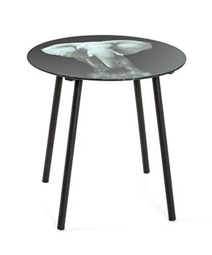 HAKU Möbel Beistelltisch, Stahlrohr, schwarz-grau, Ø: 40 x 41