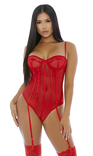 Forplay Sheer Up Mesh Teddy - Red, 100 g