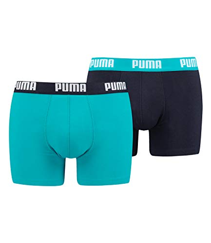 Puma Herren Basic Boxer , 2er Pack, Bleu (Aqua/Blue 796), Medium