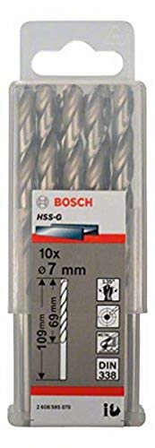 Bosch Accessories 2608595070 HSS Metall-Spiralbohrer 7 mm Gesamtlänge 109 mm geschliffen DIN 338 Zylinderschaft 10 St.