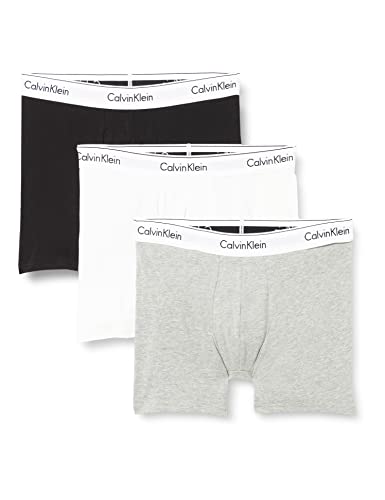Calvin Klein Herren Boxershorts, 3 Stück Retroshorts, Black/White/Grey Heather, XL (3er Pack)