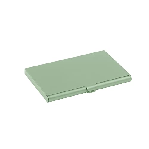 Visitenkartenhalter aus Edelstahl und Aluminium mit Metalldeckel – Grün