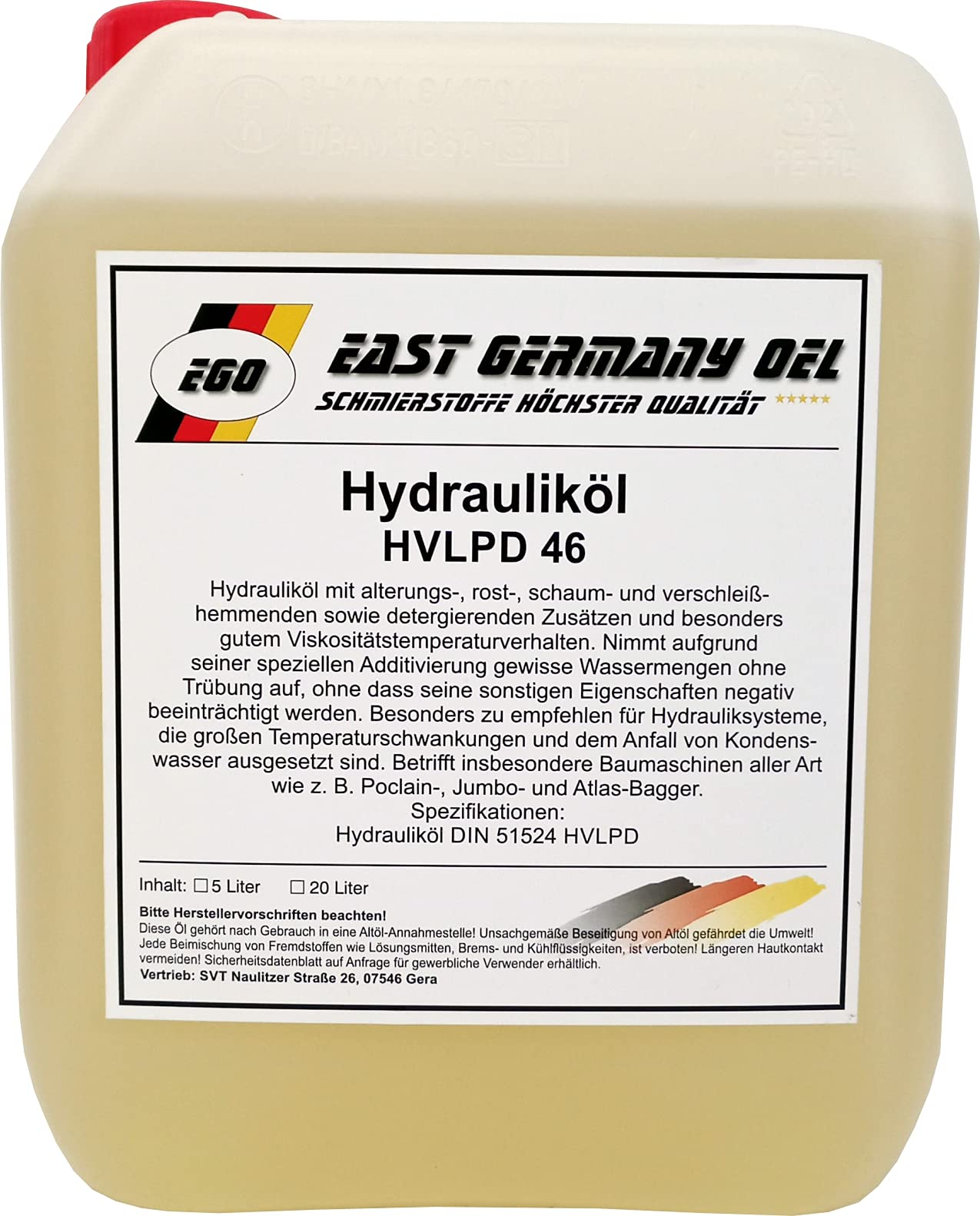 Hydrauliköl HVLP D-46 im 5 Liter Kanister