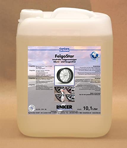 Linker Chemie CarCare Professional - FelgoStar pH-neutraler Felgenreiniger 10,1 Liter Kanister | Reiniger | Hygiene | Reinigungsmittel | Reinigungschemie |