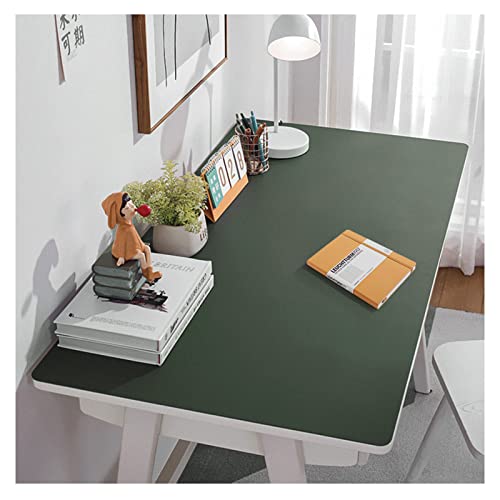PPGE Home Schreibtischunterlage Leder rutschfest, Tischauflage Schreibtisch Leder, übergroßer Tischmausunterlage, Schreibtischmatte PU Leder, Groß Schreibtisch UNT(Size:80×160cm,Color:Dunkelgrün)
