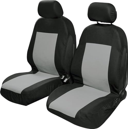 Paar Vordersitzbezüge Saturn Universal Autositze schwarz/grau Schutz
