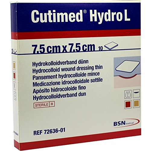 Cutimed Hydro L Hydrokolloidverband 7,5x7,5 cm Dünn, 10 St