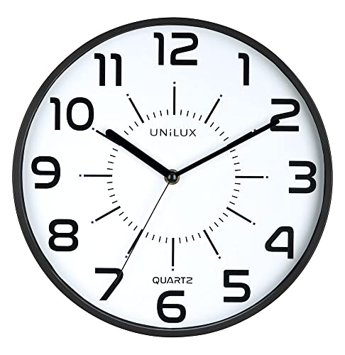 Unilux Uhr Pop Quarzwerk, 28 cm, Schwarz