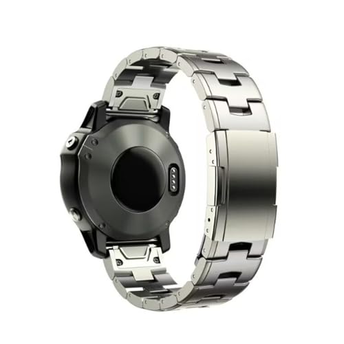 Passend for Garmin 22 mm 26 mm Quick Fit Titan Metall Uhrenarmband passend for Fenix ​​7X 7 Solar / 6 Pro / 5 Plus/Instinct/Epix Gen2 Armband (Color : Titanium color, Size : Enduro)