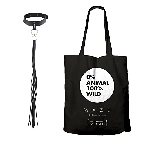 Bijoux Indiscrets - MAZE - Tassel Choker Black - Fransen - Halskette - 100% Regulierbar - Aus Recycelten Materialien - Doppelt verwendbare Halskette - Inkl. Baumwolltasche
