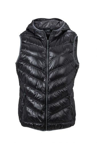 James & Nicholson Damen Jacke Weste Ladies' Vest schwarz (black/grey) X-Large