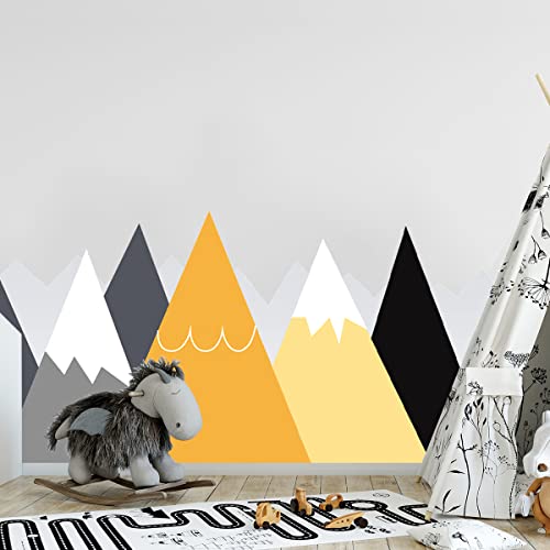 Ambiance Sticker Scandinavian Nordic Licaka Mountains Wandtattoos, DIY-Wohnkultur, abziehbare Aufkleber zum Abziehen und Aufkleben, wasserdichte und selbstklebende Wandkunst - 120 x 180 cm