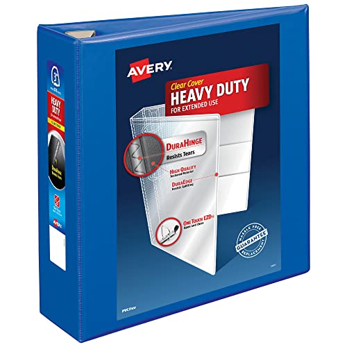 Avery Heavy-Duty View 3-Ringbuch, 7,6 cm One Touch EZD Ringe, 1 pazifisches blaues Ordner (79811)