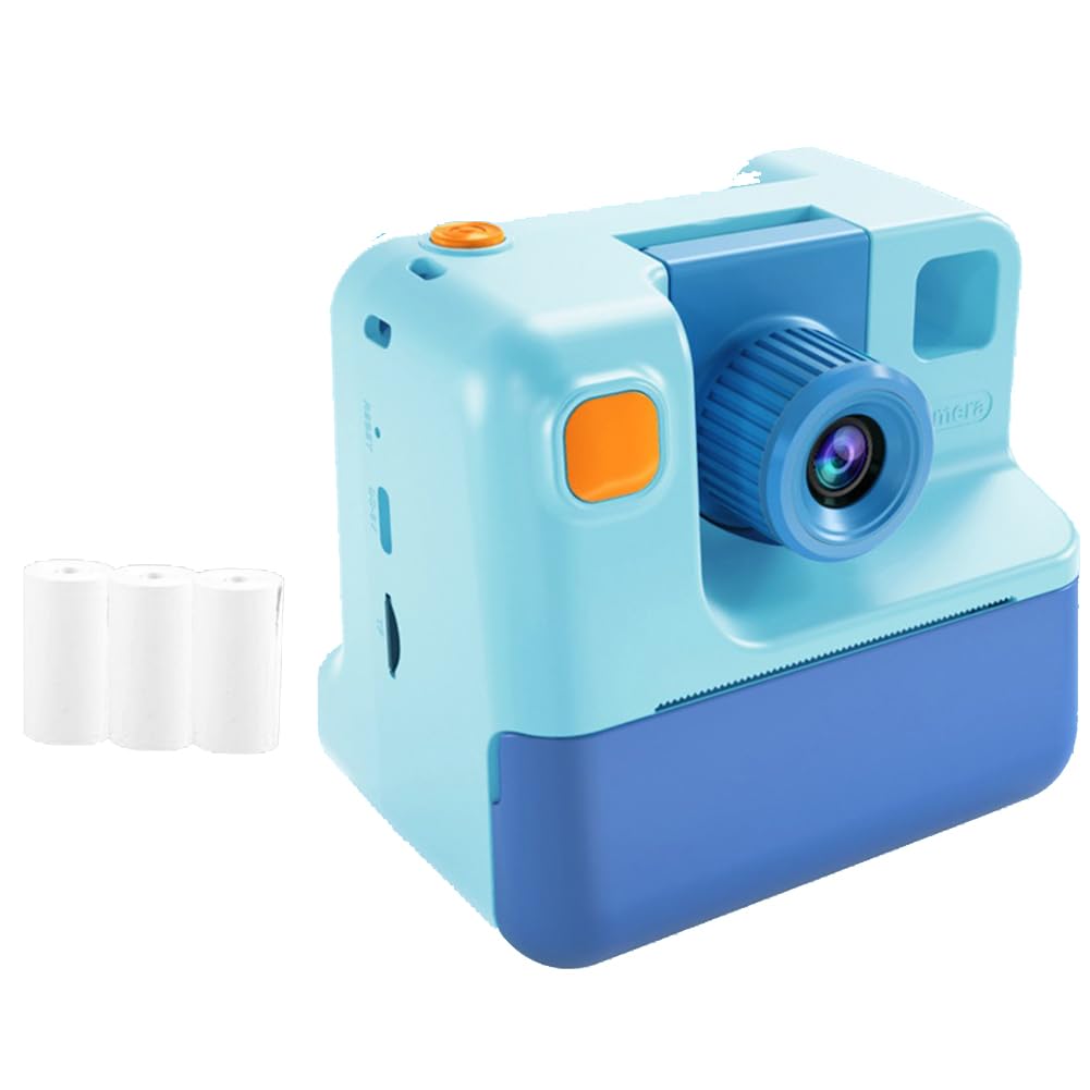 Veenewy Sofortbildkamera für Kinder, Digitalkamera HD 1080P, Fotopapier, Spielzeug für Kinder, Geburtstags- und Weihnachtsgeschenk, Blau