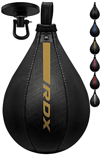 RDX Boxbirne Maya Hide Leder Set, Speedball Hängend , Punchingball Boxing Speed Bag, Geschwindigkeit Ball Boxen Training Trainingsgeräte Gym Fitness