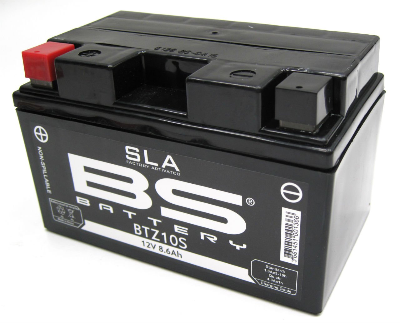BS Battery 300636 BTZ10S AGM SLA Motorrad Batterie, Schwarz