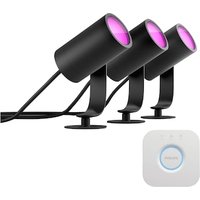 Philips Hue White & Color Ambiance Lily Spot Outdoor schwarz • 3er Pack + Bridge