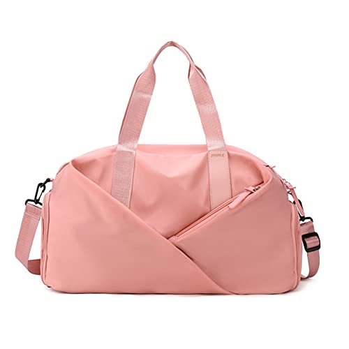 SUICRA Reisetasche Woman Travel Bag Big Capacity Hand Luggage Bag Classic Pure Color Tote Bag Shoulder Cross Body Bag Sport Yoga Weekend Bag (Color : Pink)