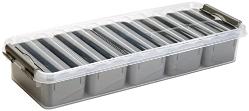 Sunware 4 Stück Q-Line Mixed Box - 2,5 Liter mit 7 Körbe (4x 0,15 + 3x 0,35 L) - 385x141x66mm - transparent/metallic