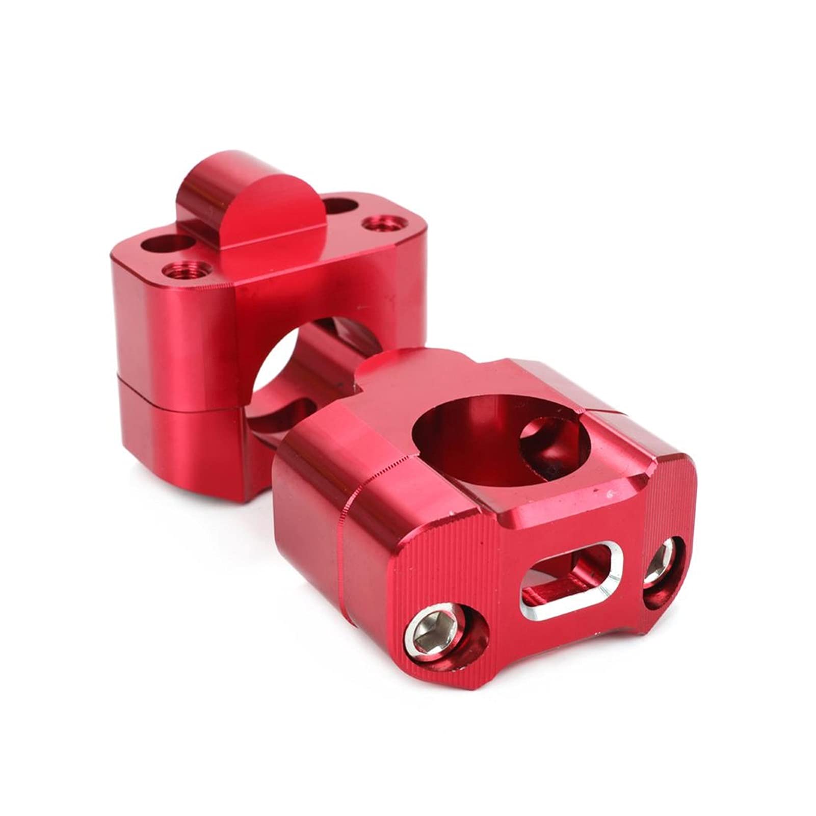 QINQIN Fit for 1 Paar Aluminium-Motorrad-Pit-Schmutz-Fahrrad-Lenker-Fat-Stangen-Adapter-Lenker-Halterung Riser-Klammer 7/8"bis 1 1/8 22mm bis 28mm (Color : Red)