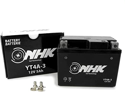 Wartungsfreie Gel Batterie 5Ah kompatibel mit Yamaha Neos 100 2T SB041, BWs 50 Original 11- SA231, Neos 50 2T 08-12 SA34, Neos 50 2T 13- SA451 (YT4A-3)