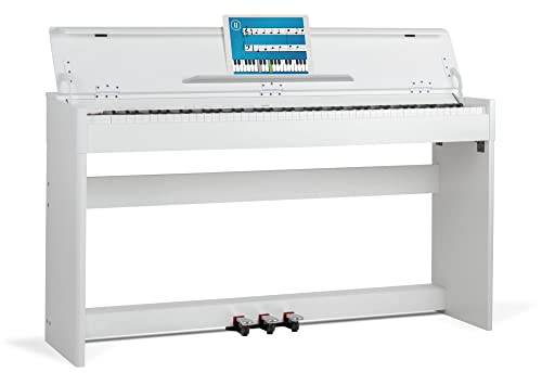 McGrey DP-18 WM E-Piano - 88 gewichtete Tasten mit Hammermechanik und Anschlagdynamik - 128 Klänge - Dual- und Split-Funktion - Tastaturabdeckung - 3 Pedale - Weiß matt