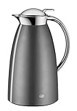 alfi Thermoskanne Gusto, Space Grey Polished 1L, alfiDur Glaseinsatz, auslaufsicher, Isolierkanne hält 12 Stunden heiß, 3561.218.100 ideal als Kaffeekanne oder als Teekanne, Kanne für 8 Tassen