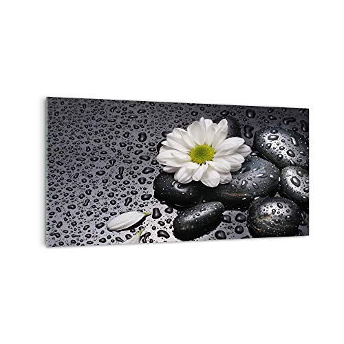 DekoGlas Küchenrückwand 'Blume auf Stein' in div. Größen, Glas-Rückwand, Wandpaneele, Spritzschutz & Fliesenspiegel