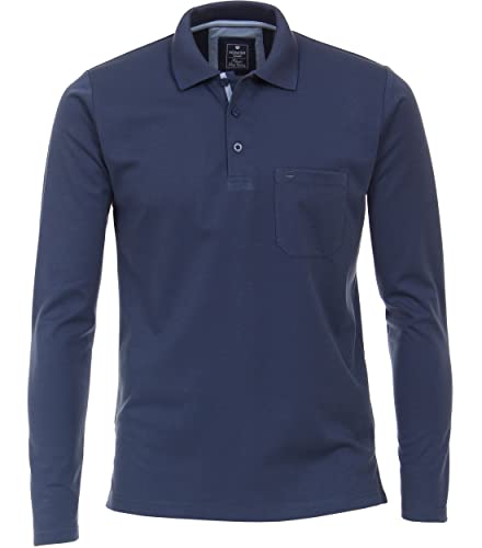Redmond Polo-Shirt Langarm Uni 100 blau M