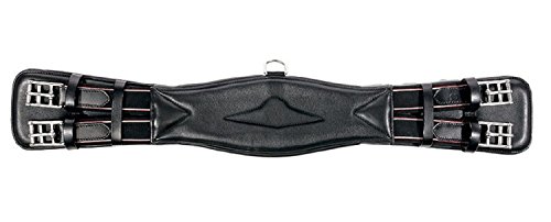 Kavalkade Sattelkurzgurt Leder, Soft mit beidseitigem Elastik, schwarz, 60 cm