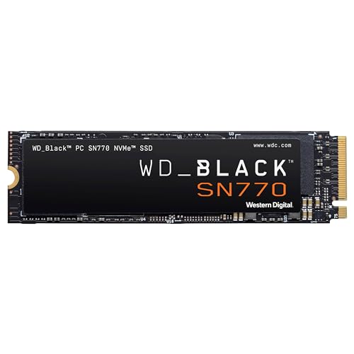 WD_Black SN770 250 GB NVMe Interne Gaming-SSD; PCIe Gen4 Technologie, bis zu 4.000 MB/Sek. Lesegeschwindigkeiten, M.2