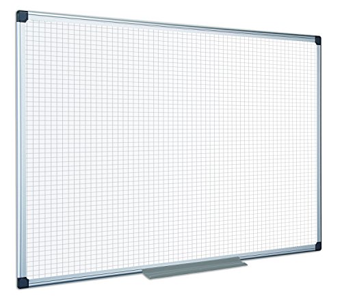 Bi-Office Maya Whiteboard mit leichtem Raster, Aluminiumrahmen, 120 x 90 cm, nicht magnetisch