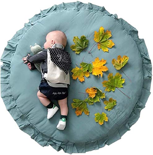 Lelesta Kinderteppich Baby Game Mat Farbe solide Baumwolle rund Teppich Krabbeldecke für Zuhause Dekoration (D)