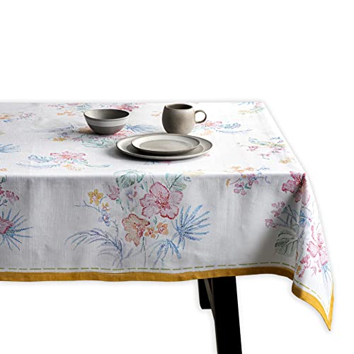 Maison d' Hermine Paradise Island 100% Baumwolle Tischdecke für Küche | Abendessen | Tischplatte | Dekoration Parteien | Hochzeiten | Frühling / Sommer | Ostern (Rechteck, 160cm x 220cm)